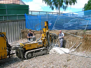 Piling rig in action