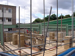 Steelwork and blockwork